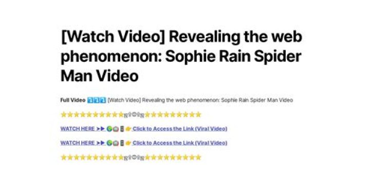 Exclusive: Spider-Man Video Leak Controversy: Sophie Rain Breaks Silence